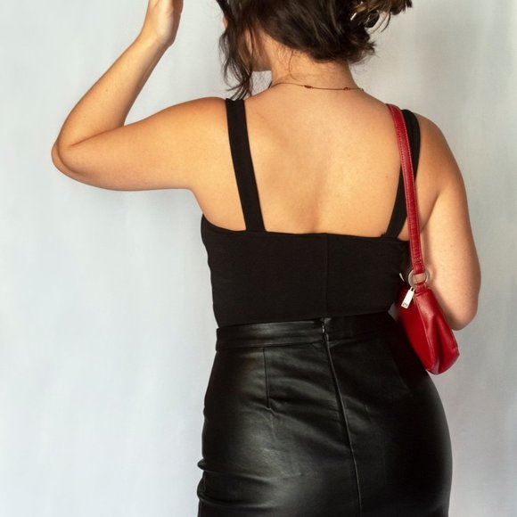 FAUX Leather Mini Skirt - Picture 2 of 3